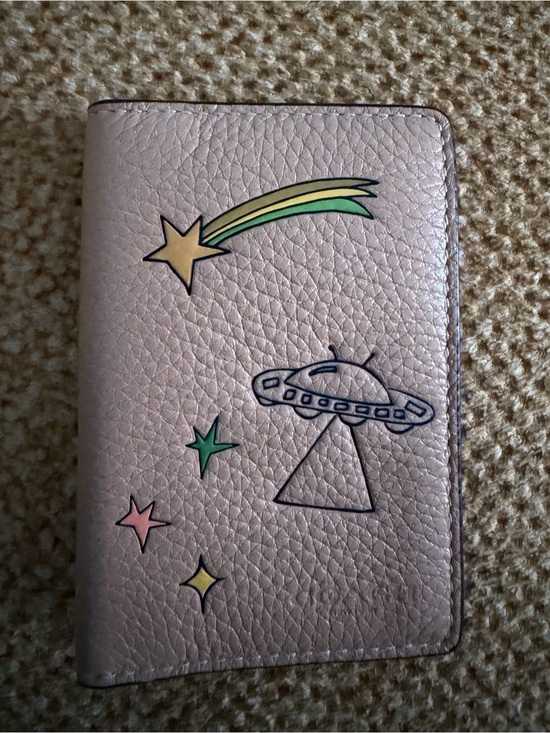 Coach Handbags - Coach Metallic Tan Pebbled Wallet with Star Motif